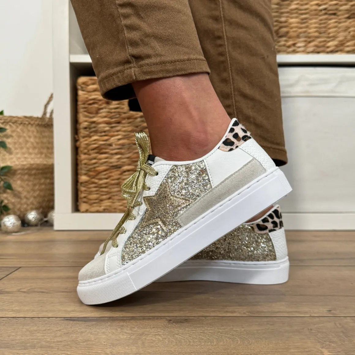 BASKETS OR ET LEOPARD ELINA