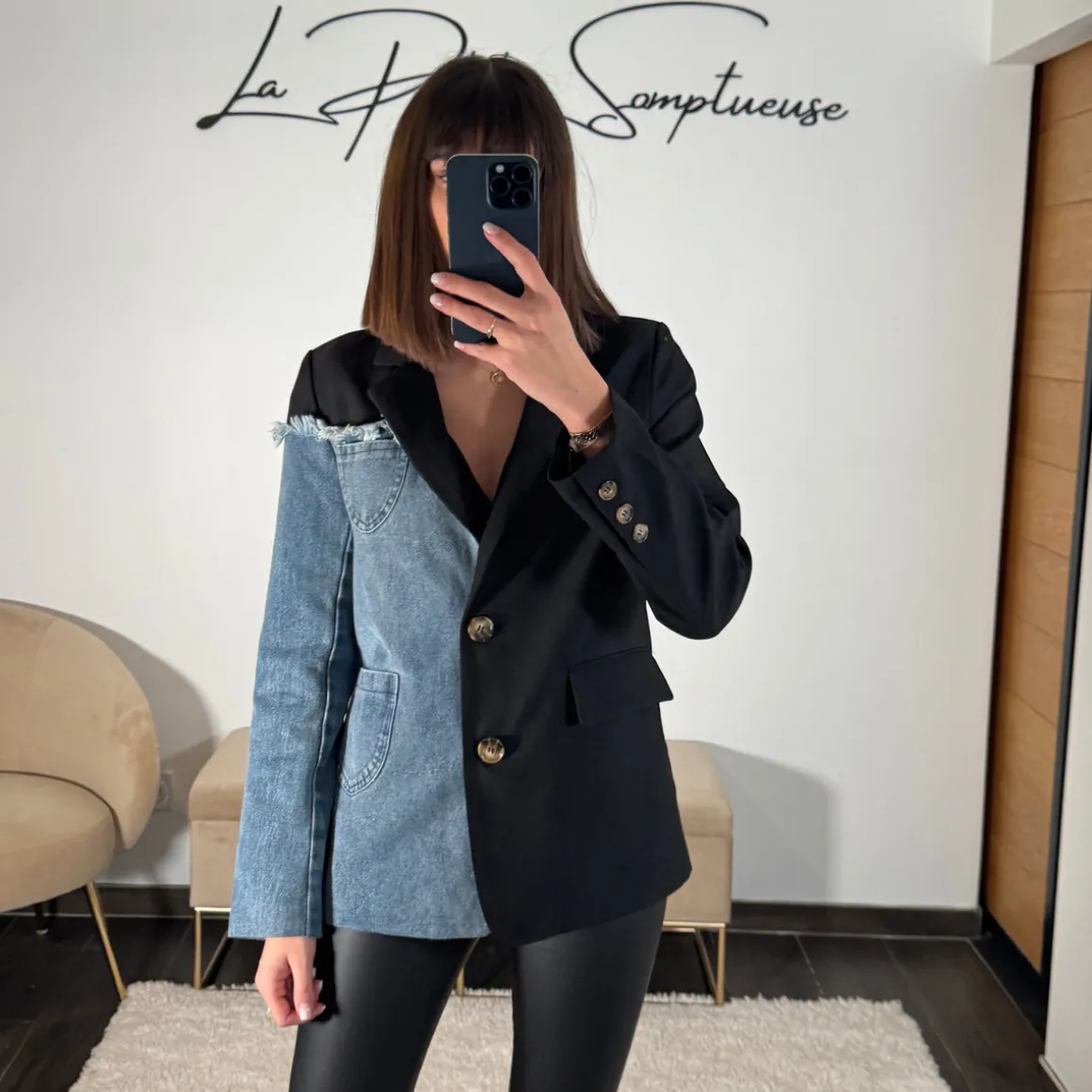 BLAZER JEAN BLEU ADAM