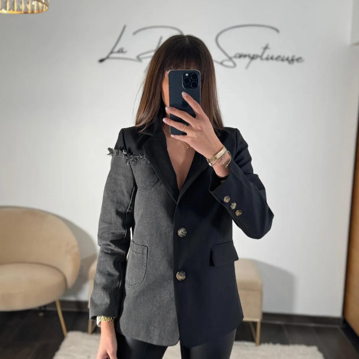 BLAZER NOIR GRIS ADAM