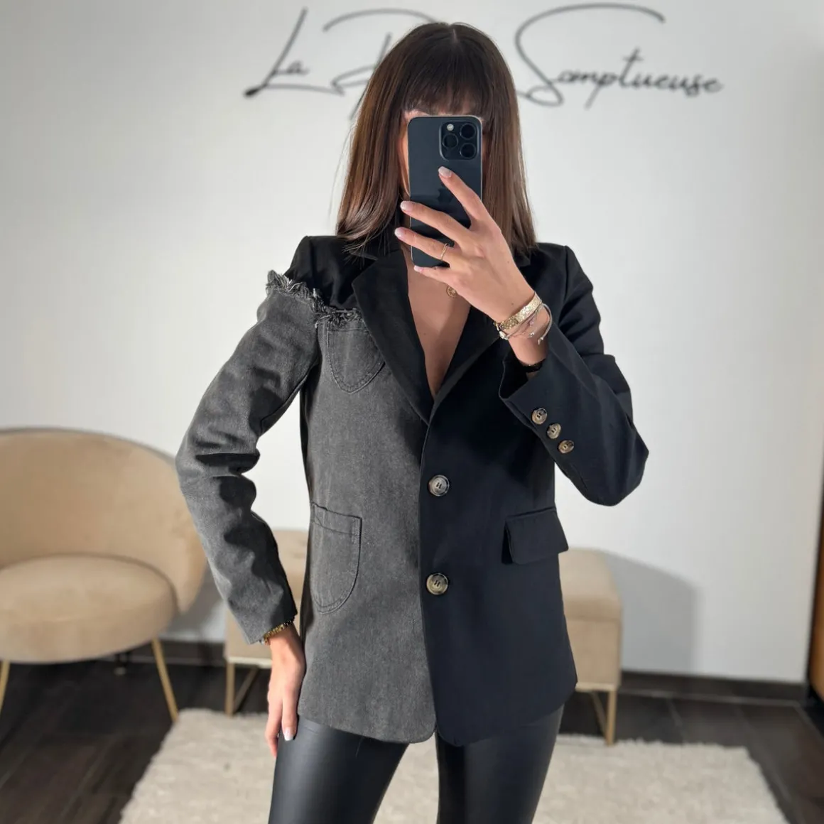 BLAZER NOIR GRIS ADAM