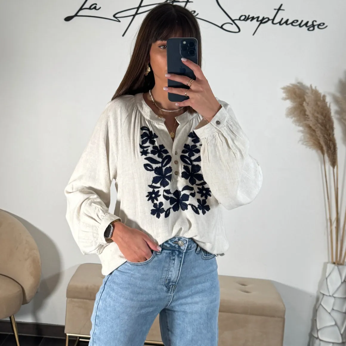BLOUSE LIN BRODERIE SANA