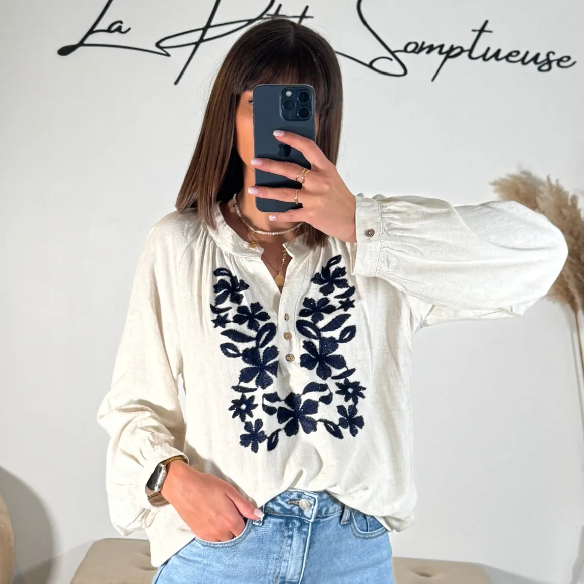BLOUSE LIN BRODERIE SANA