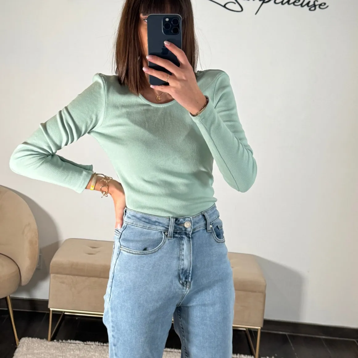 BODY COTELE VERT D'EAU MARLO