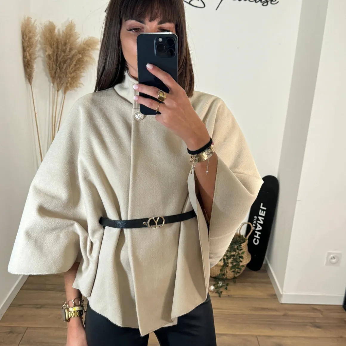 CAPE BEIGE CEINTURE DALIA