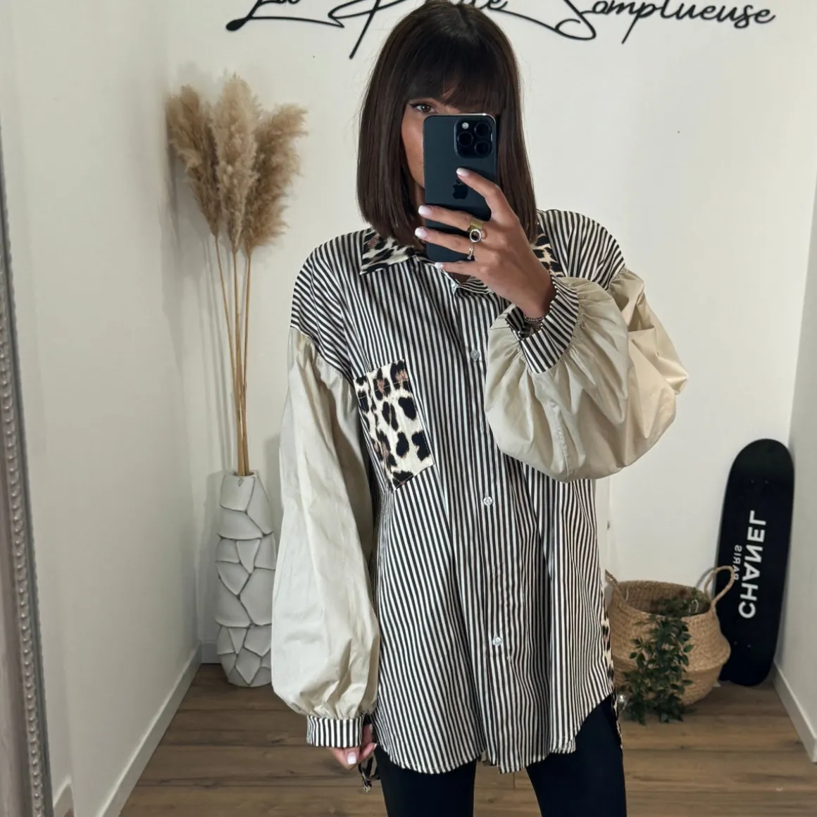 CHEMISE RAYEE LEOPARD CHARLINE