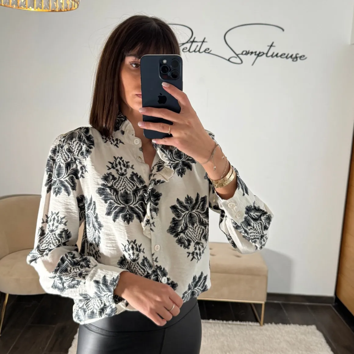 CHEMISIER BEIGE FLOWERS MIA