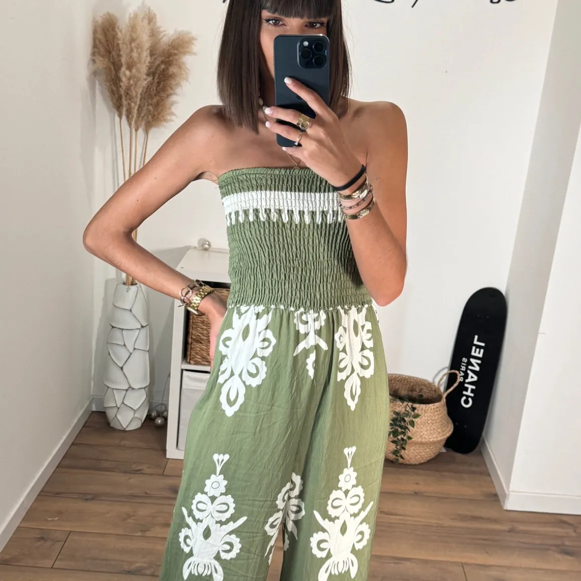 COMBINAISON BUSTIER KAKI CELIA