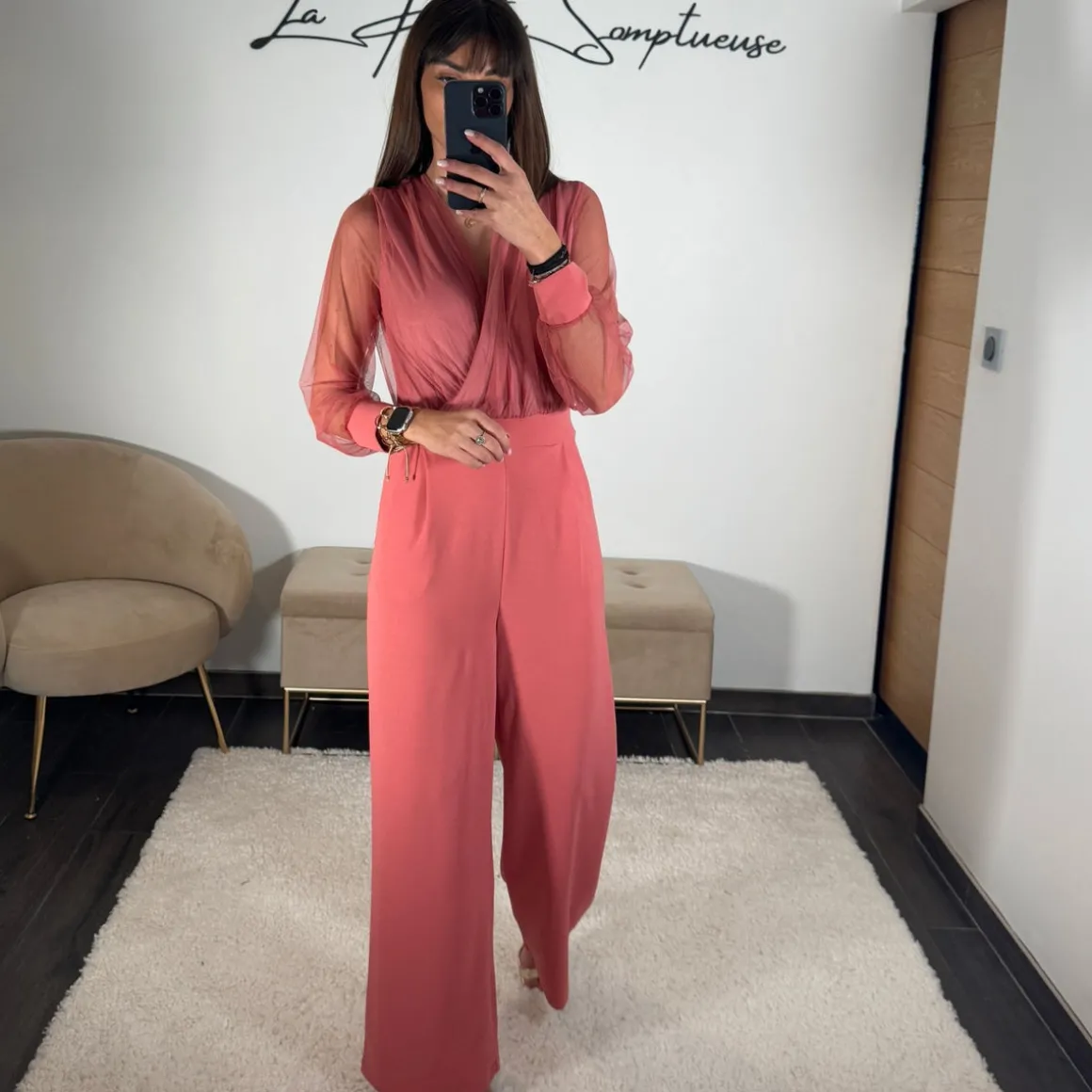 COMBINAISON VIEUX ROSE ELOISE