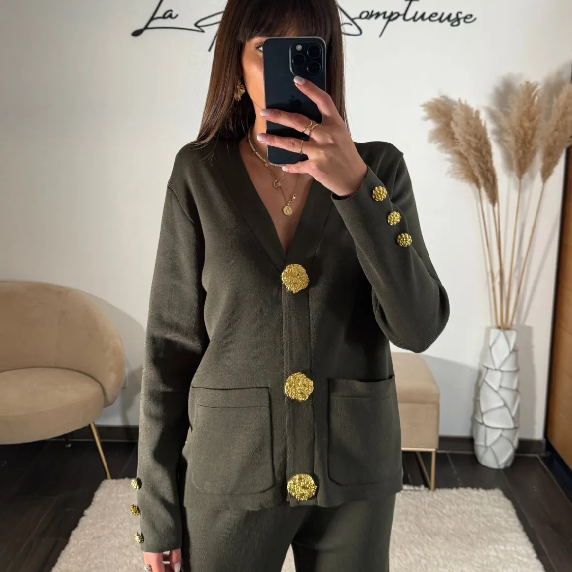 ENSEMBLE KAKI CECILE