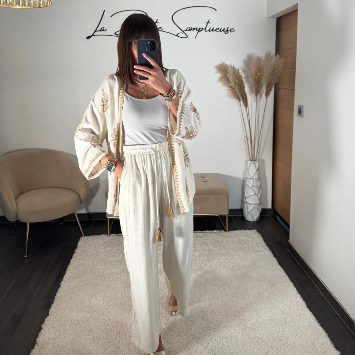 ENSEMBLE LIN BEIGE CALLA