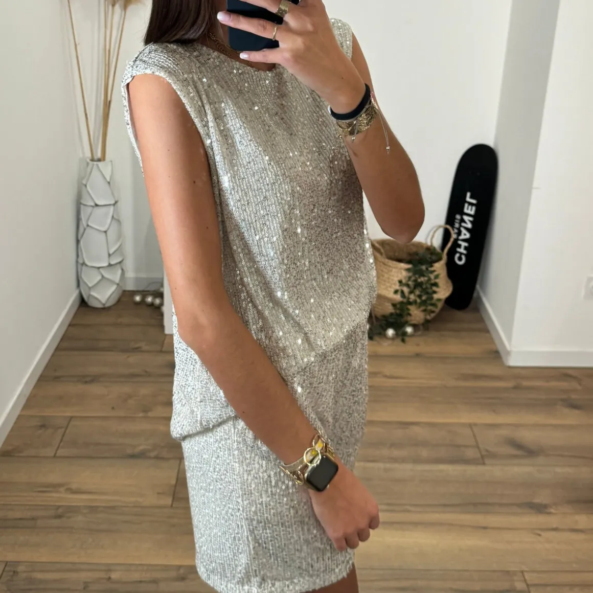 ENSEMBLE PAILLETE BEIGE NOURA