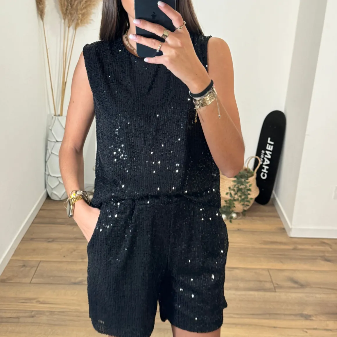 ENSEMBLE PAILLETE NOIR NOURA