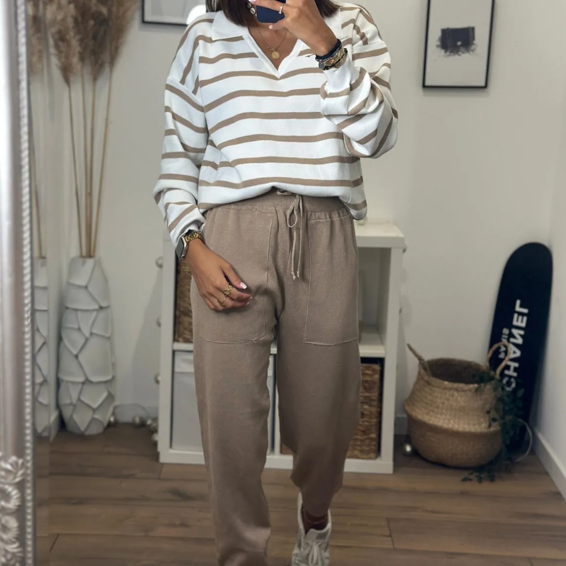 ENSEMBLE RAYÉ CAMEL NOLA