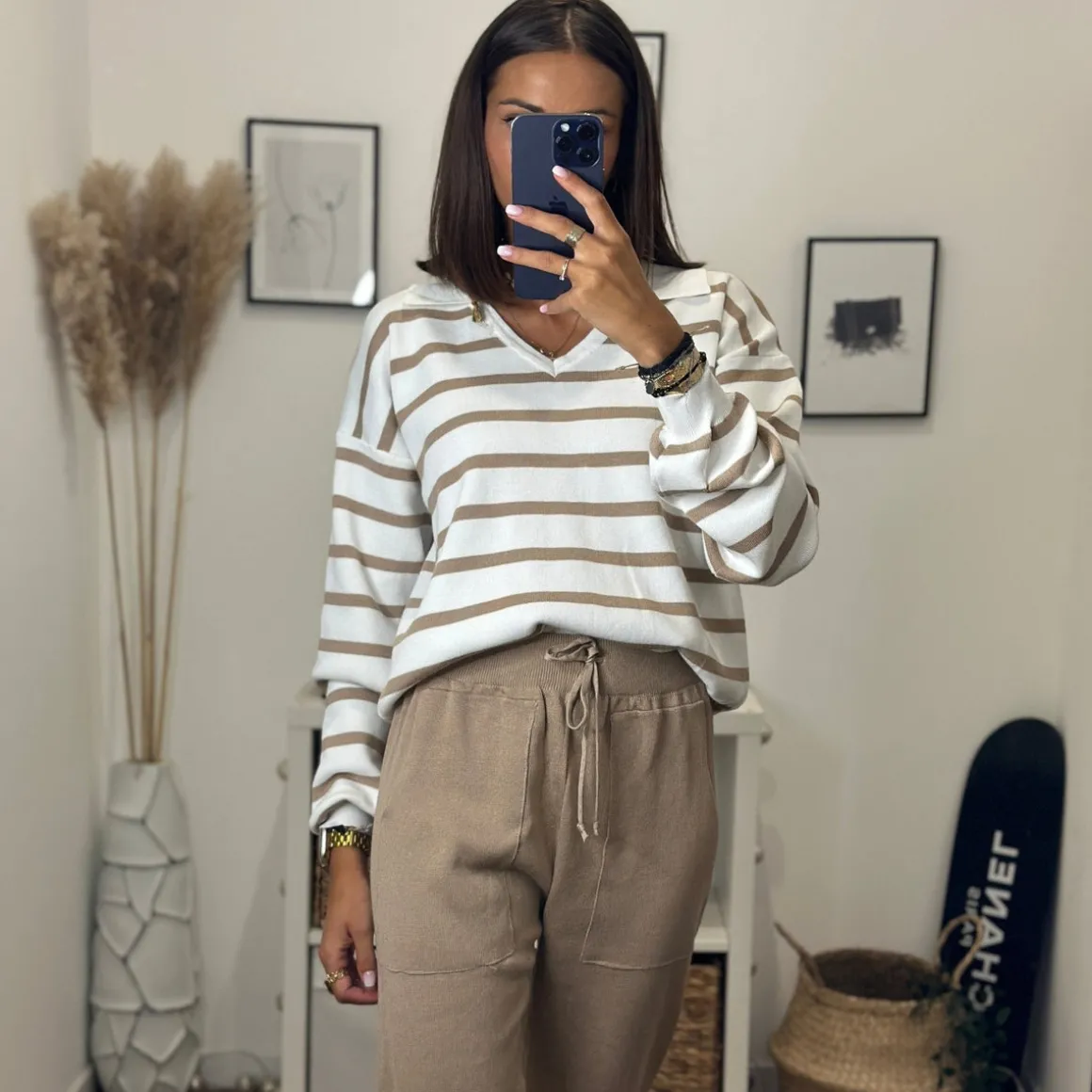 ENSEMBLE RAYÉ CAMEL NOLA