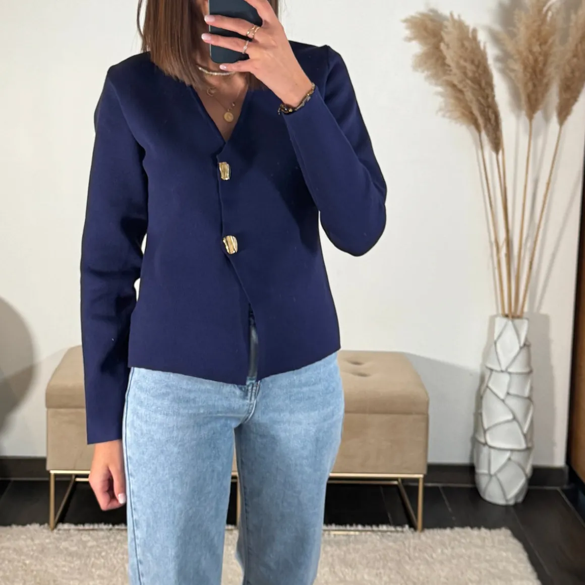 GILET BLEU MARINE MOKA