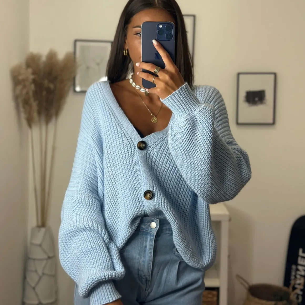 GILET MAILLE BABY BLUE