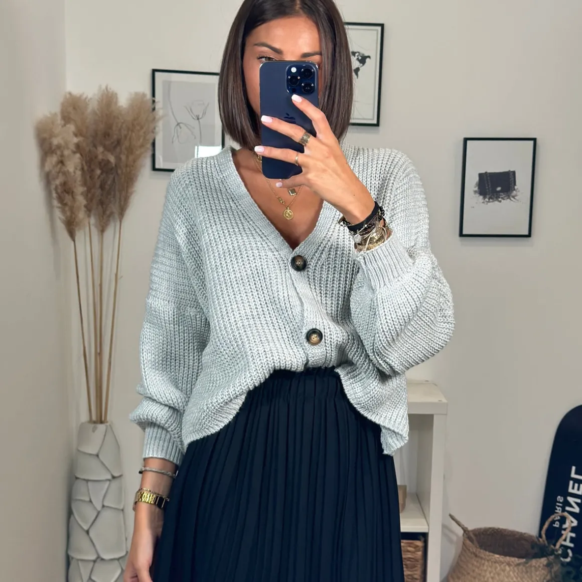 GILET MAILLE BABY GRIS