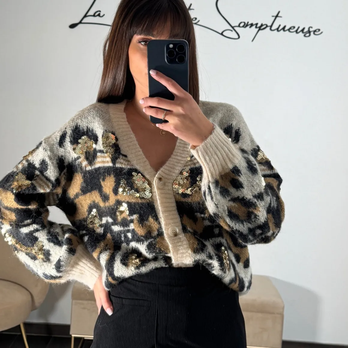 GILET MARRON ET DORE FENLY