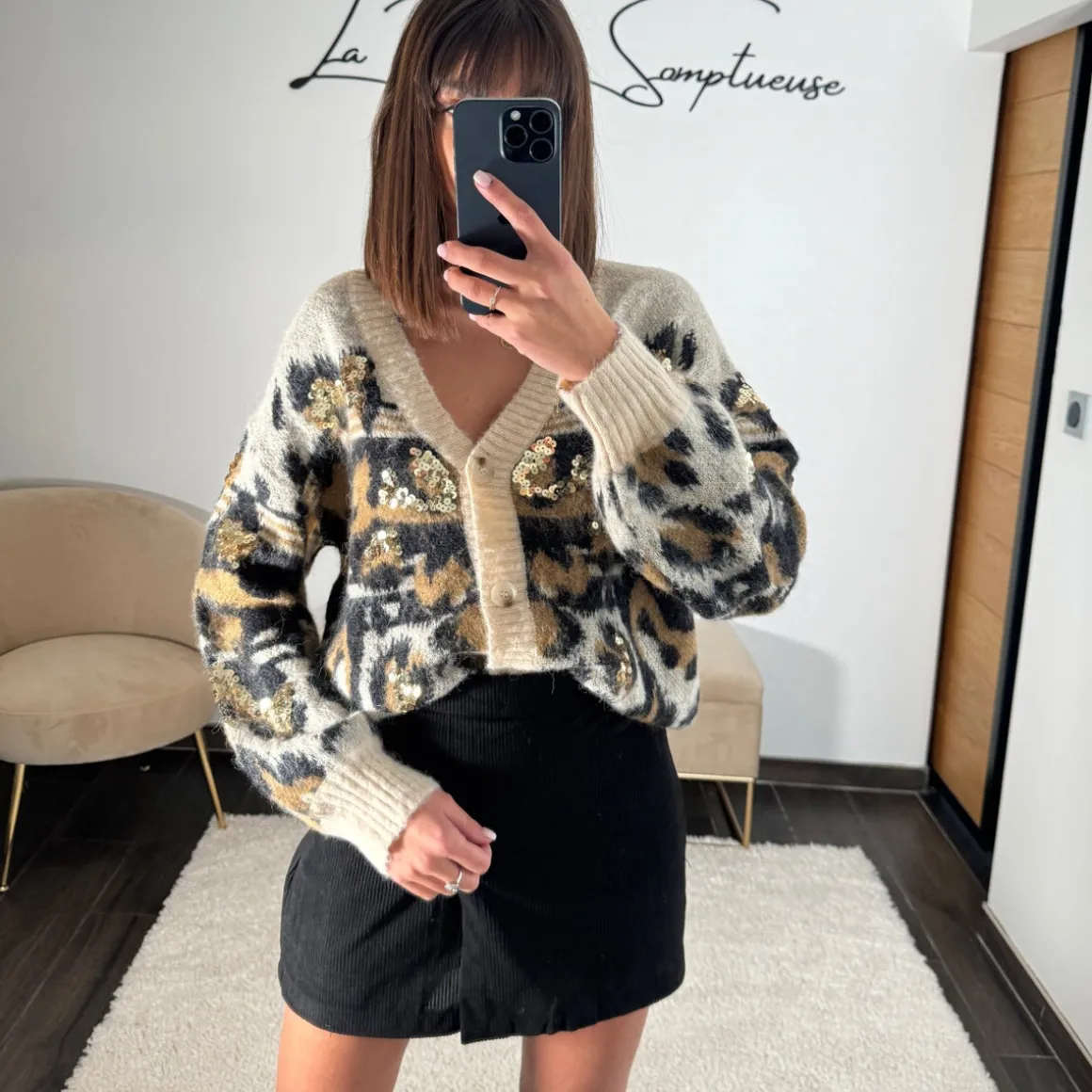 GILET MARRON ET DORE FENLY