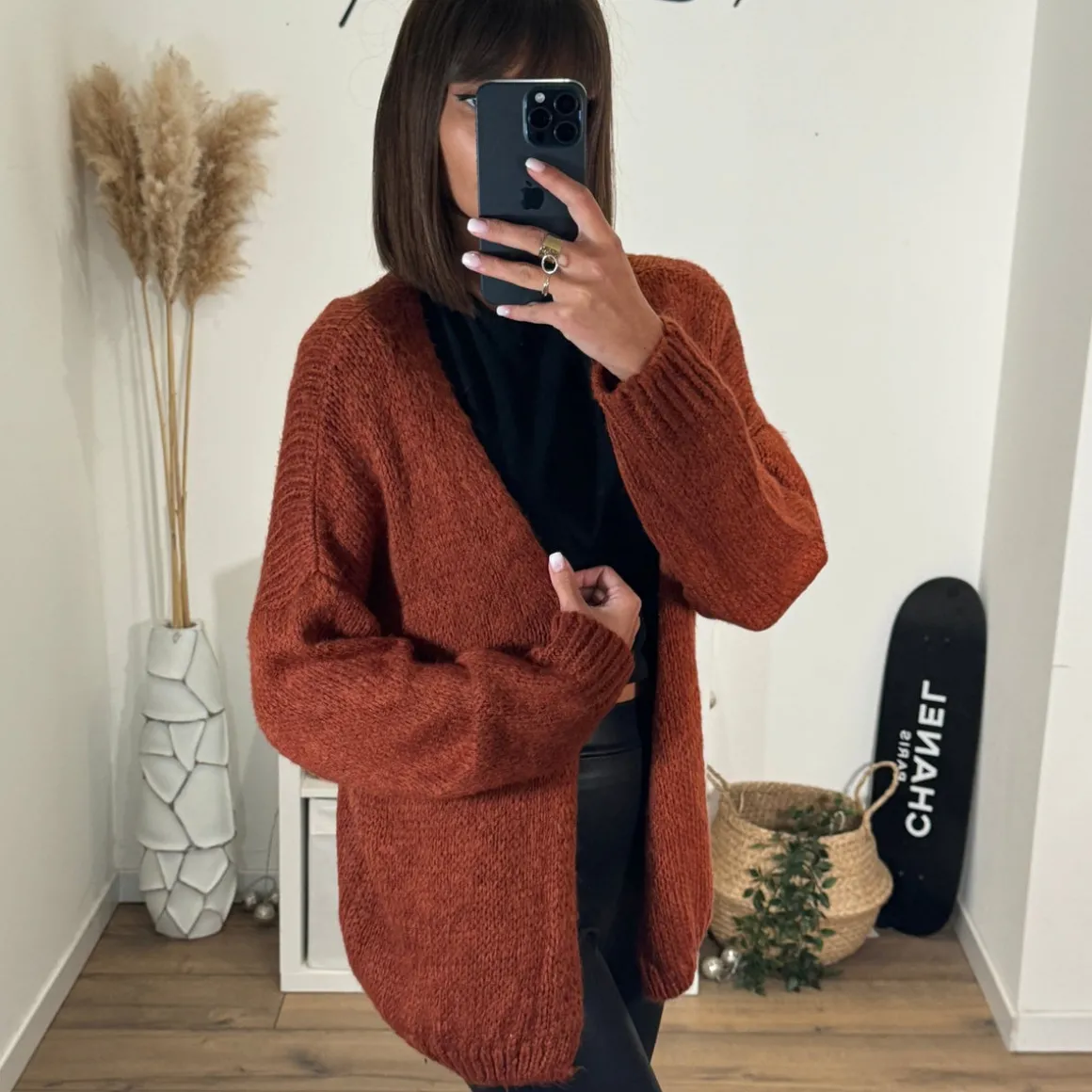 GILET PALMIERS TERRACOTTA