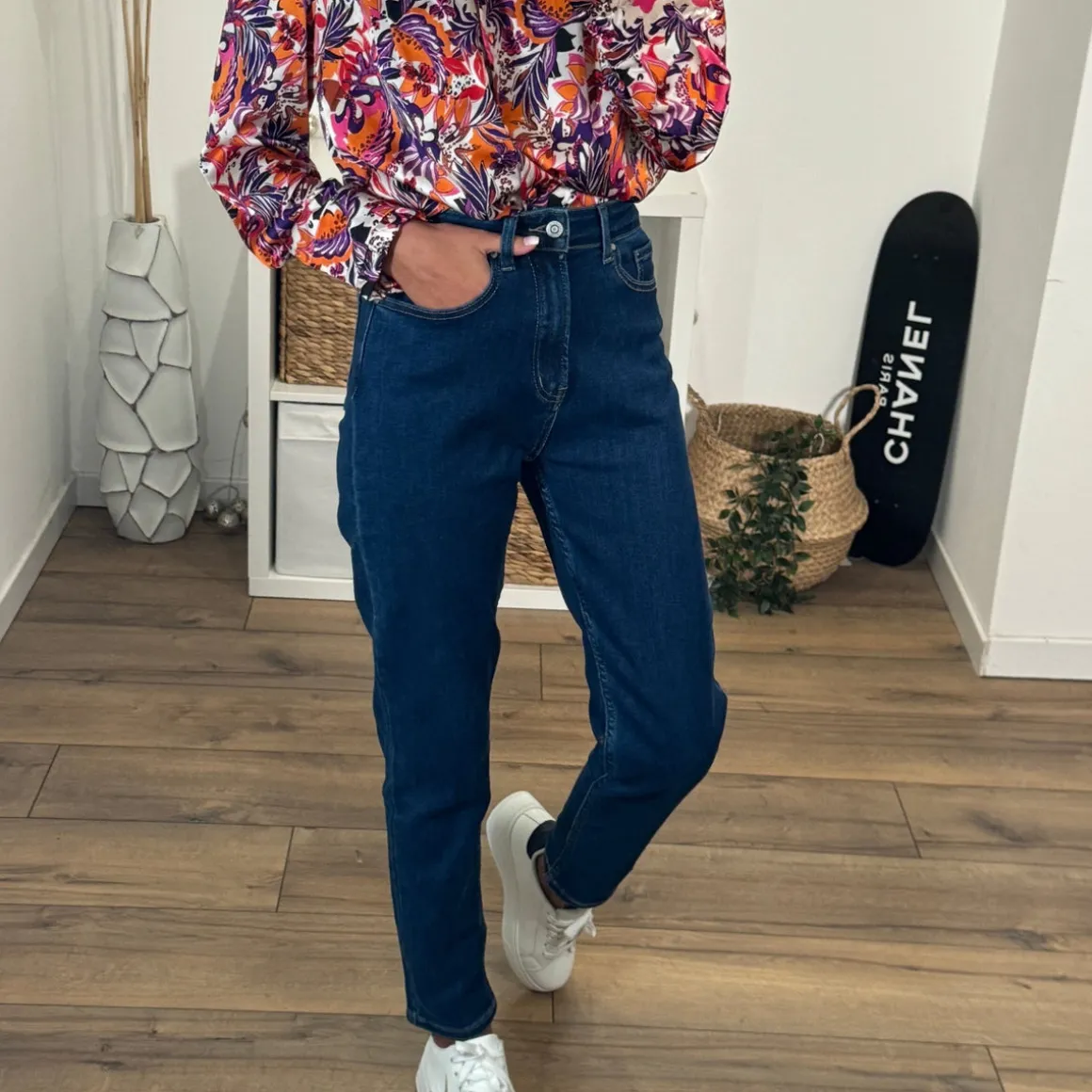 JEAN MOM LOUIS BLEU FONCE