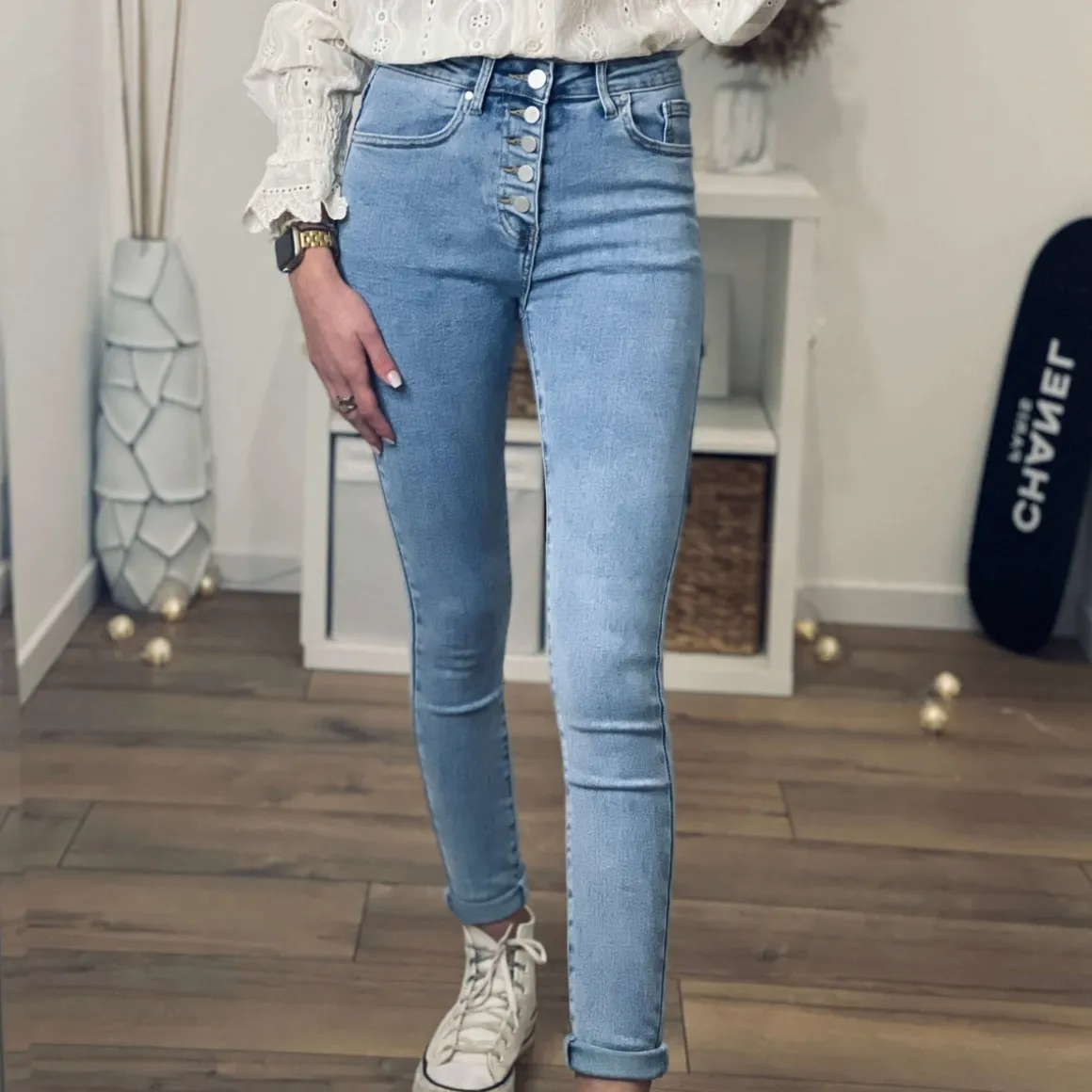 JEAN SKINNY BLEU BOUTONS JORYS
