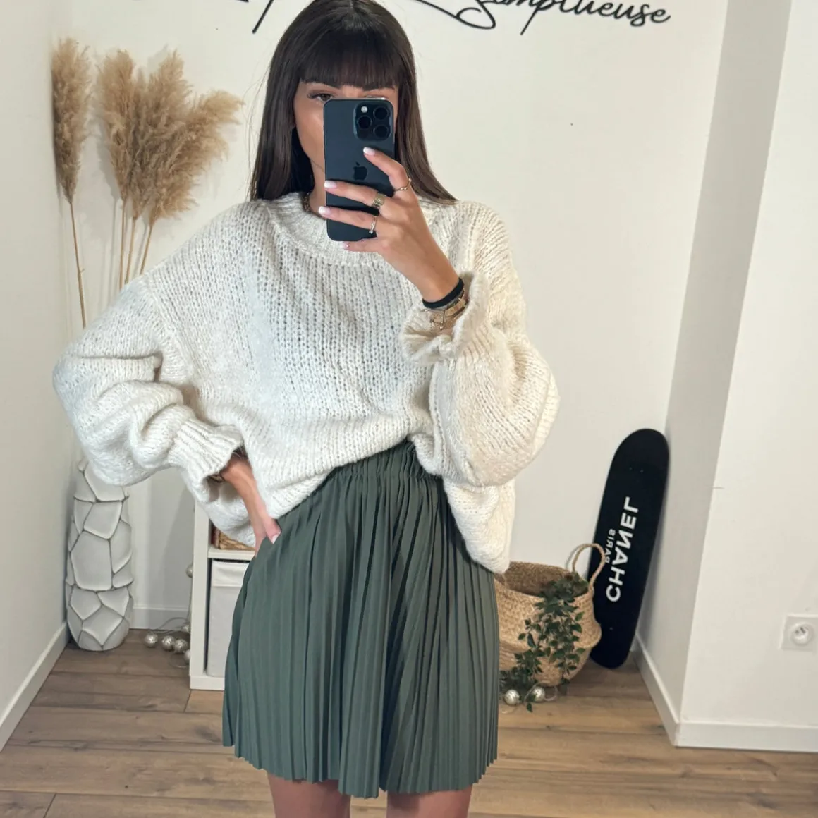JUPE KAKI PLISSÉE EMY