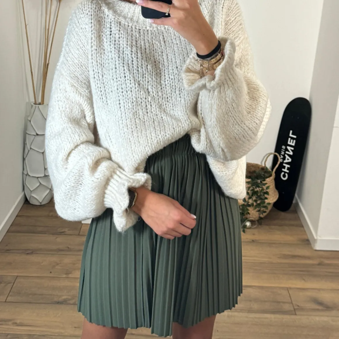JUPE KAKI PLISSÉE EMY