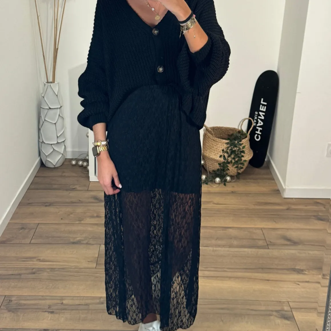 JUPE NOIRE DENTELLE DANIELA