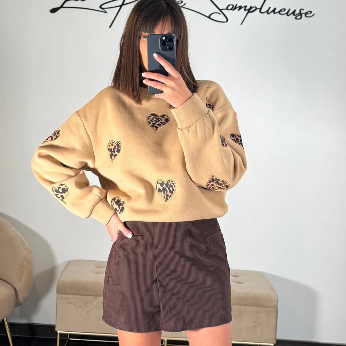 JUPE SHORT MARRON VAYA
