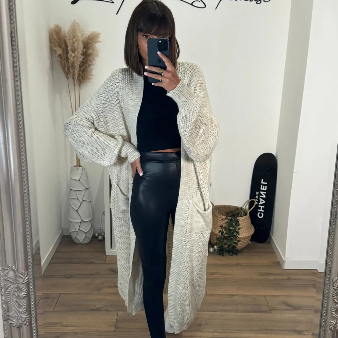 LONG GILET BEIGE CLEO