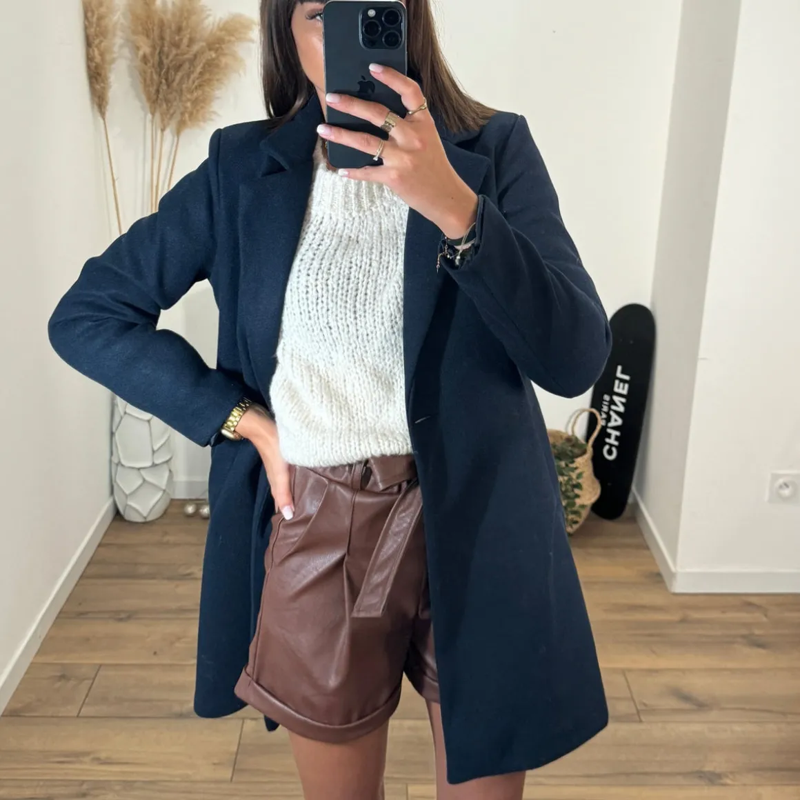 MANTEAU BLEU MARINE BASILE