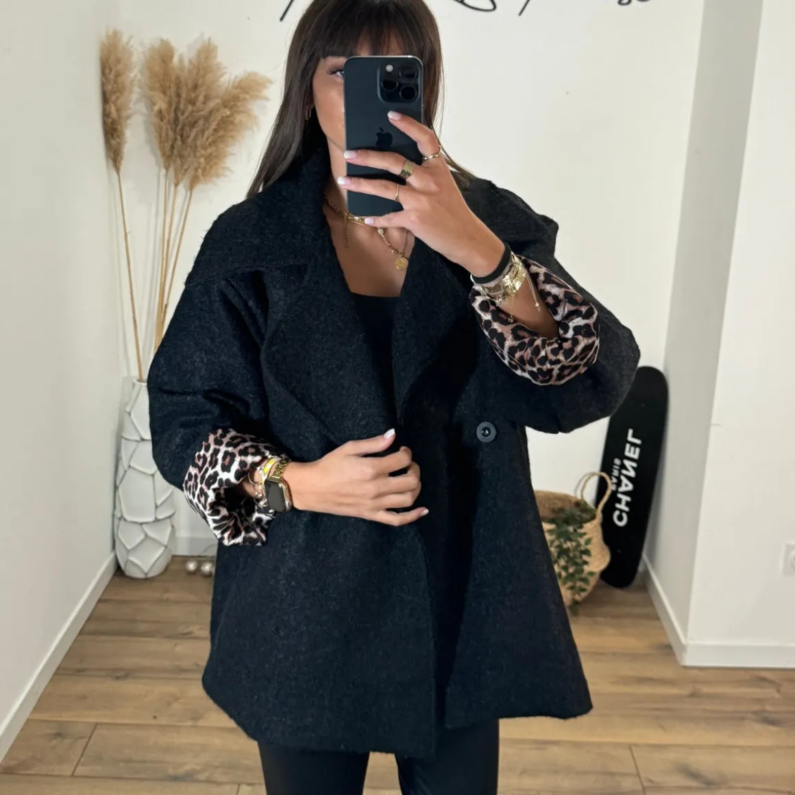 MANTEAU NOIR LEO