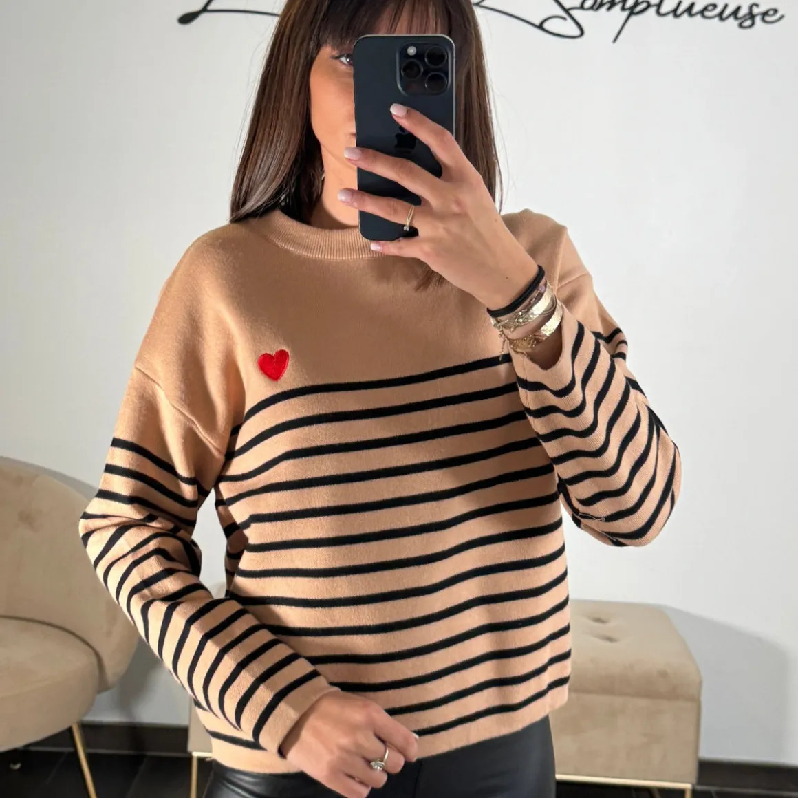 PULL MARINIERE CAMEL LOVE