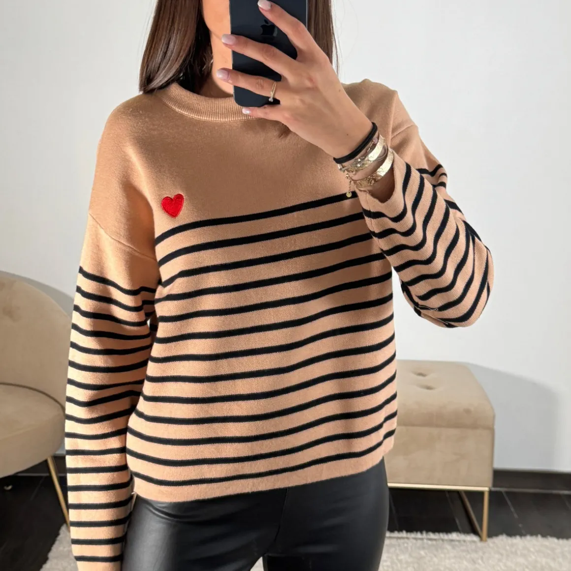PULL MARINIERE CAMEL LOVE