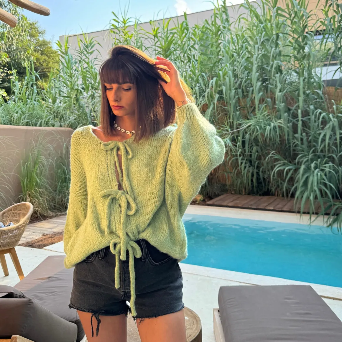 PULL NOEUD VERT SOAN