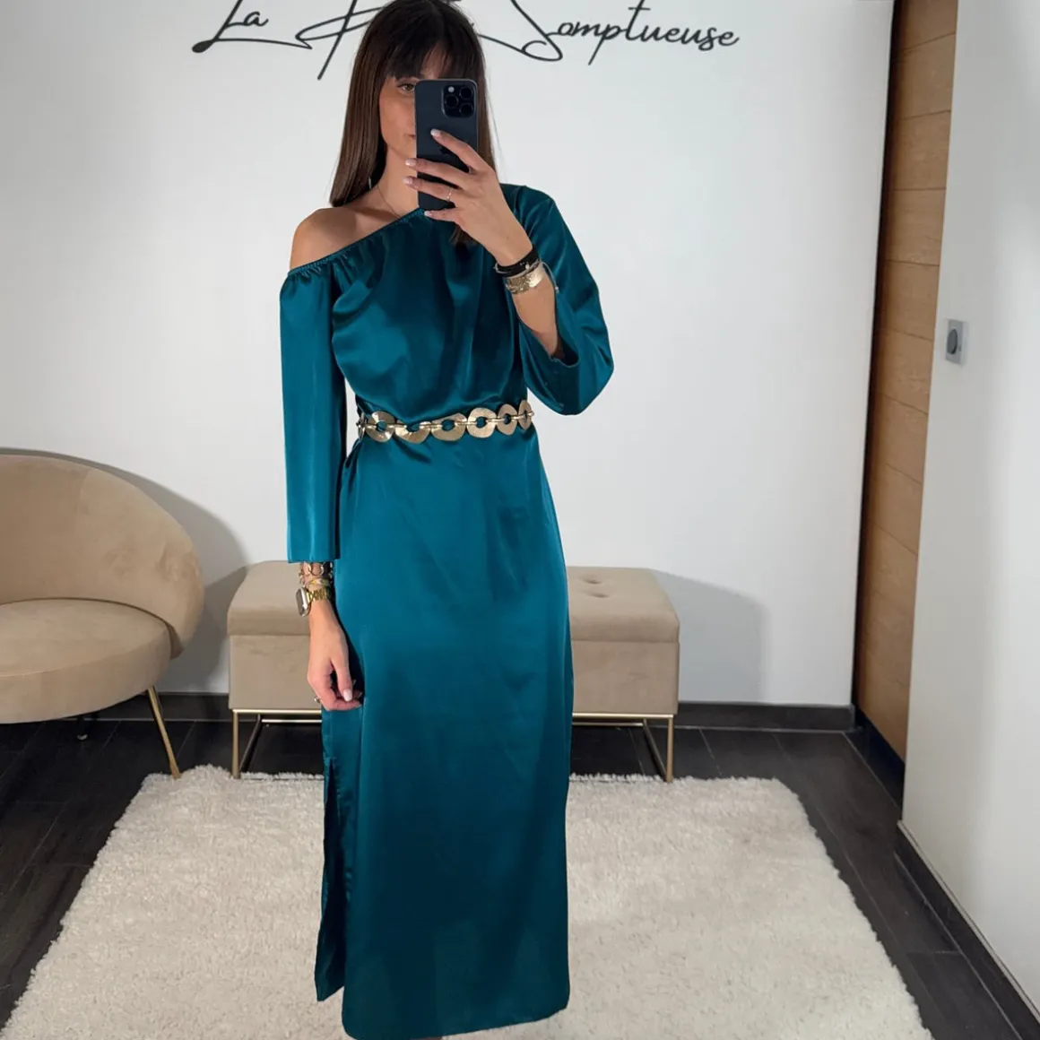 ROBE ASYMETRIQUE BLEU EMMY