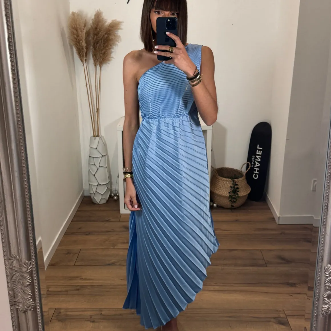 ROBE ASYMETRIQUE BLEU GAZIA