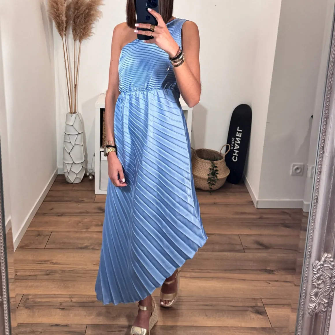 ROBE ASYMETRIQUE BLEU GAZIA