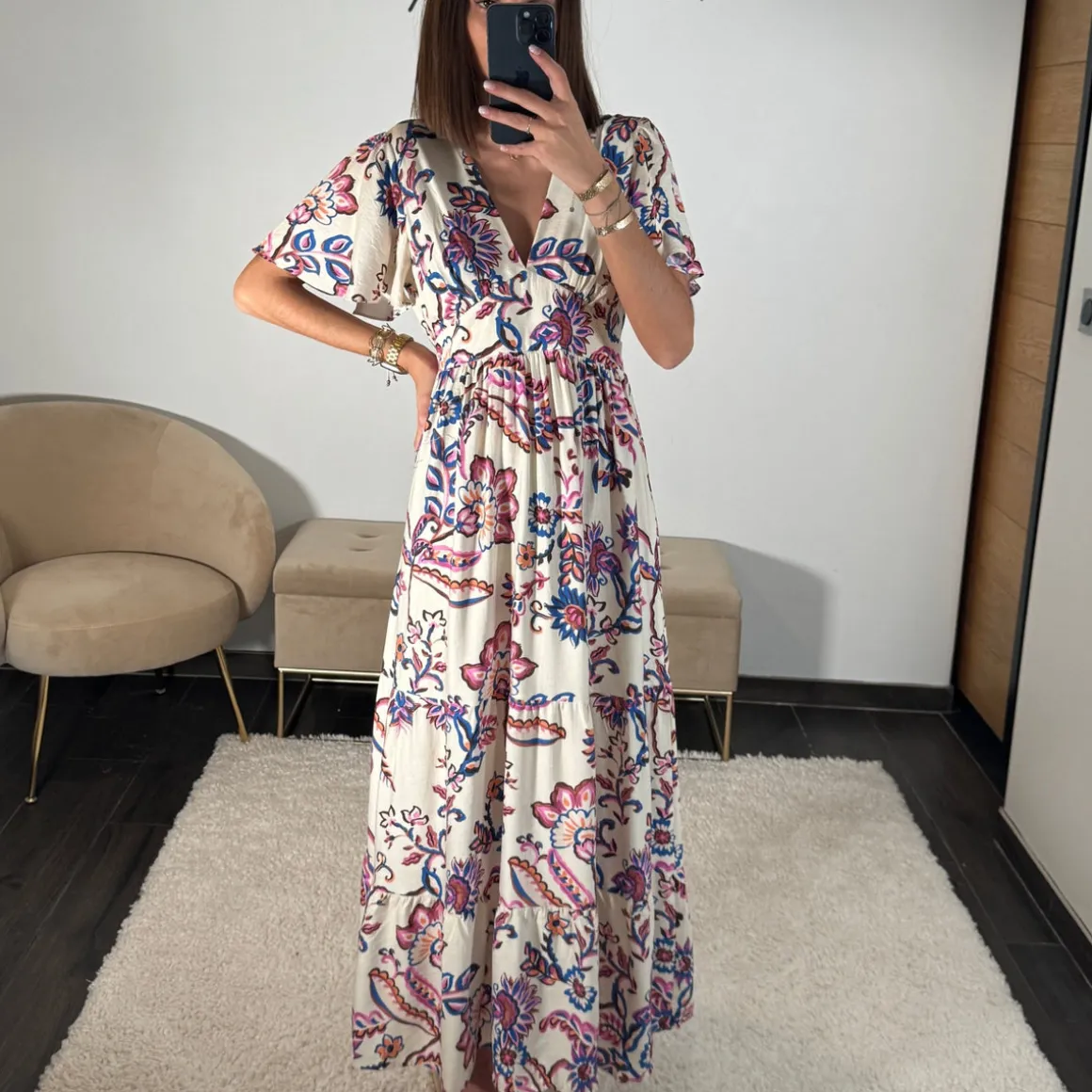 ROBE BEIGE IMPRIME PALOMA