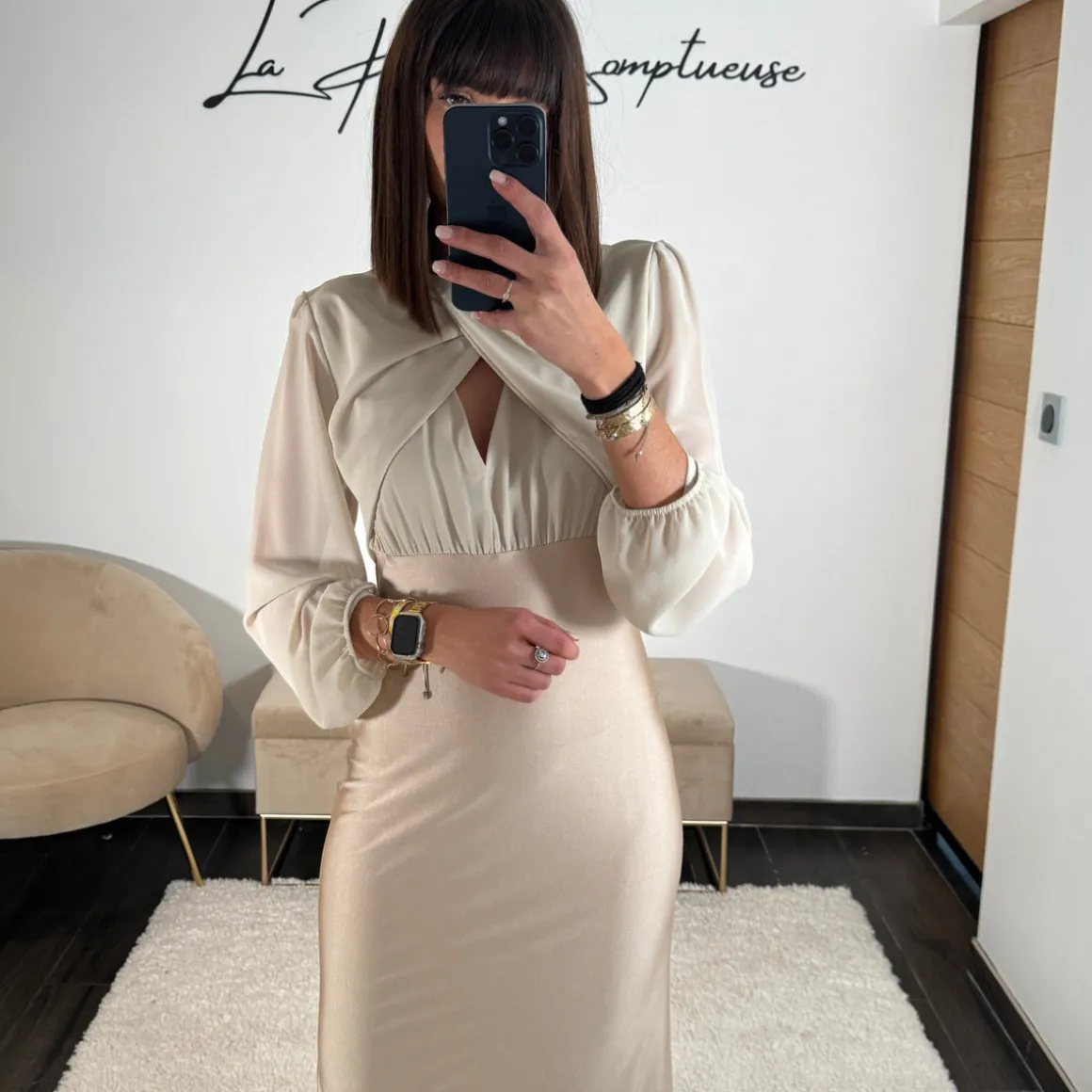 ROBE BEIGE/CHAMPAGNE CELIA