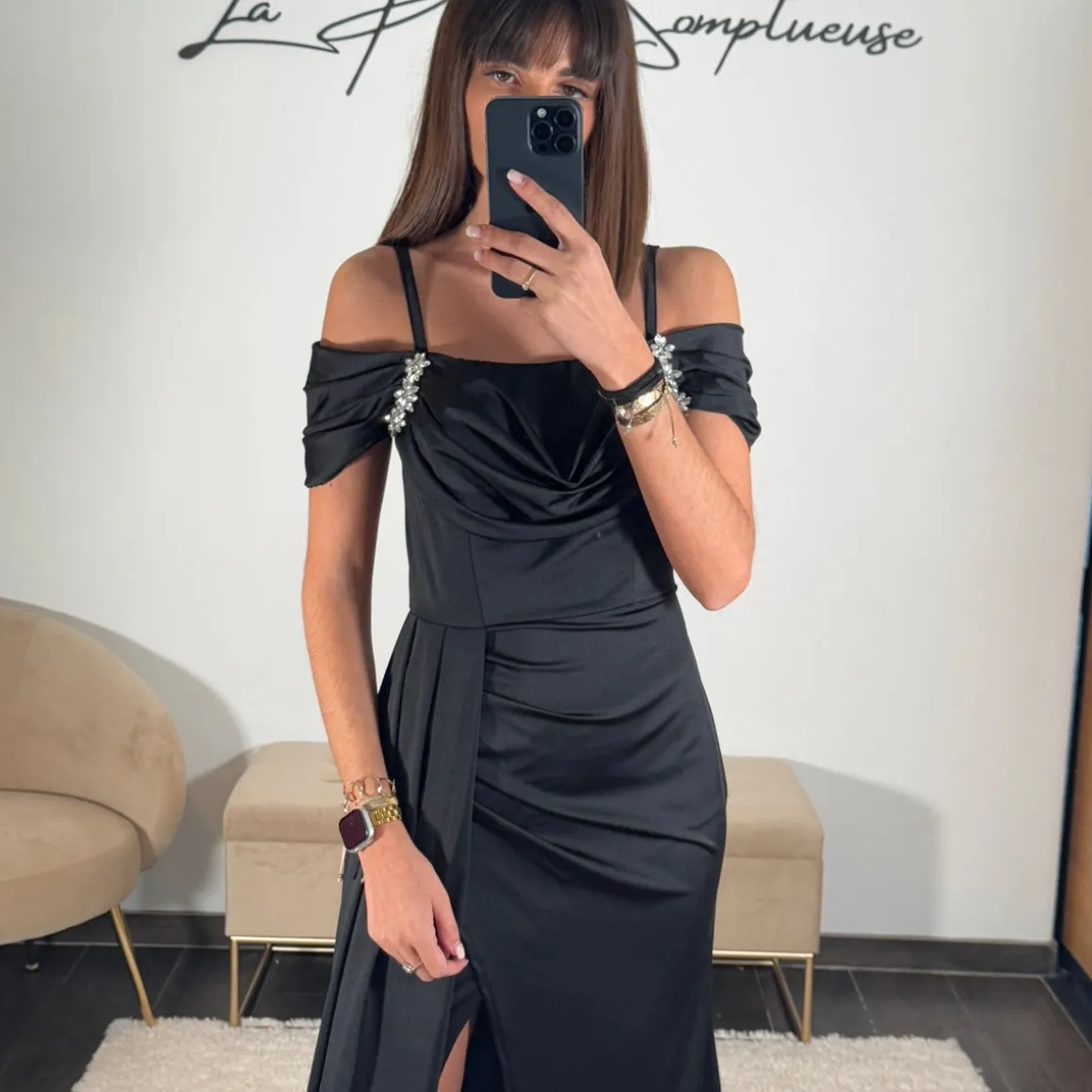 ROBE BIJOUX STRASS NOIRE