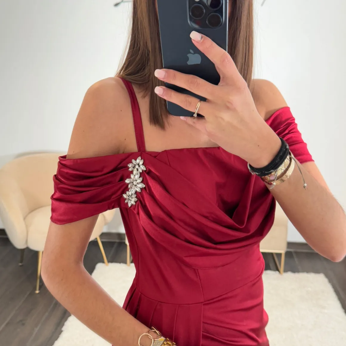 ROBE BIJOUX STRASS TERRACOTTA