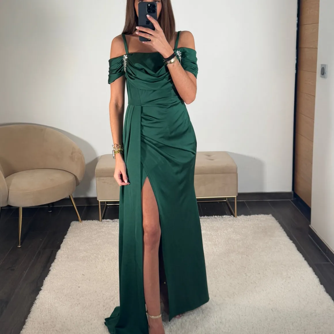 ROBE BIJOUX STRASS VERT