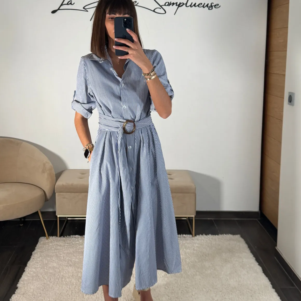 ROBE BLEU RAYE MARINE