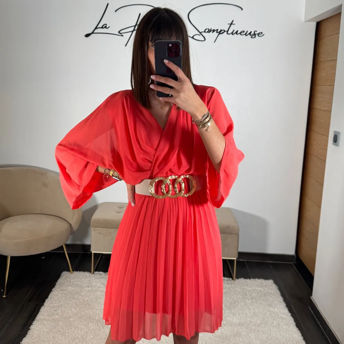 ROBE COURTE CORAIL ASTRID