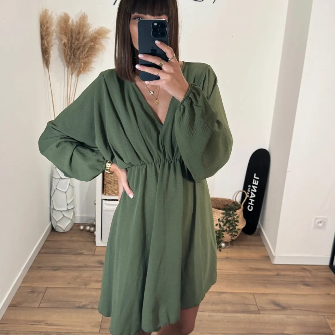 ROBE COURTE KAKI DOMITILLE