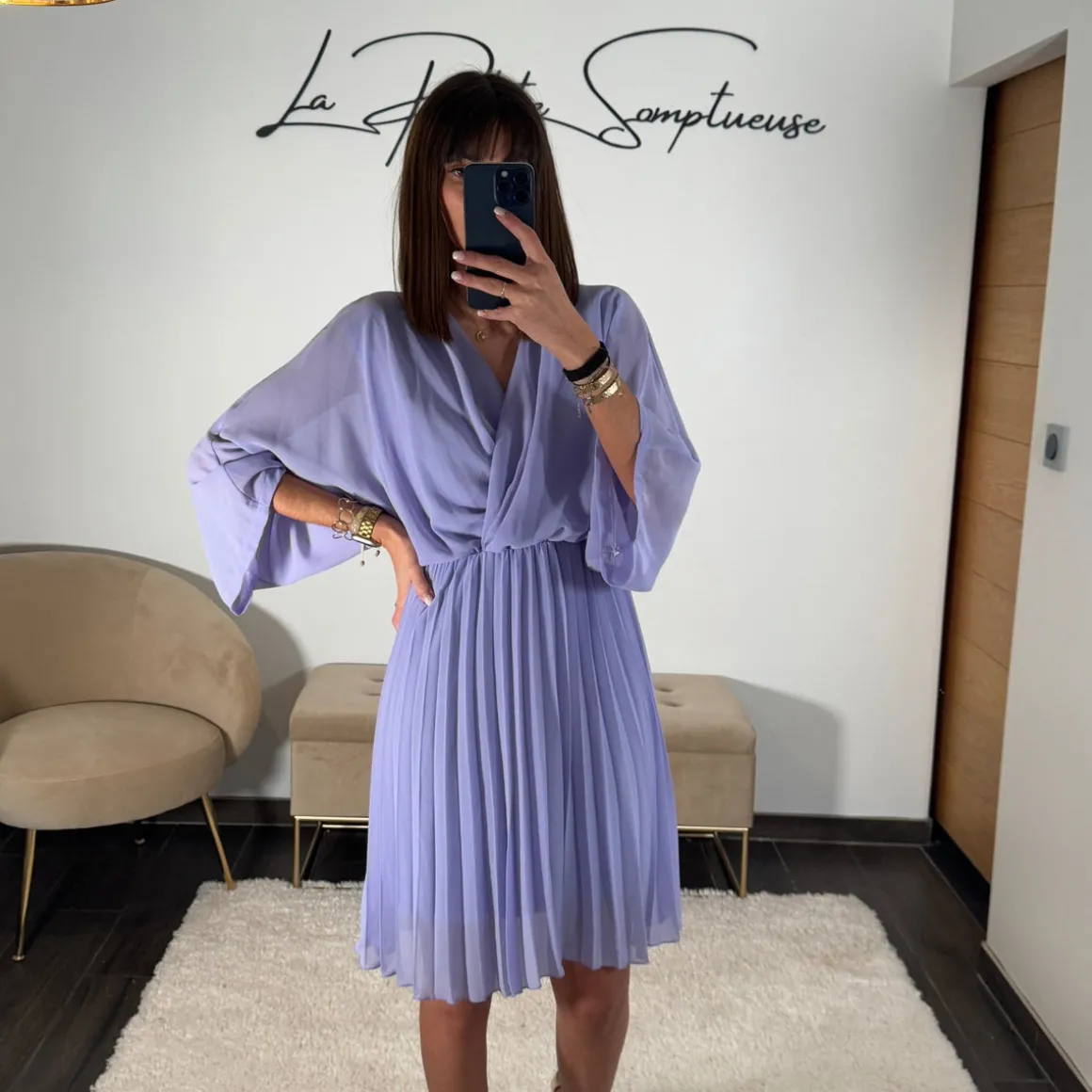 ROBE COURTE LILAS ASTRID