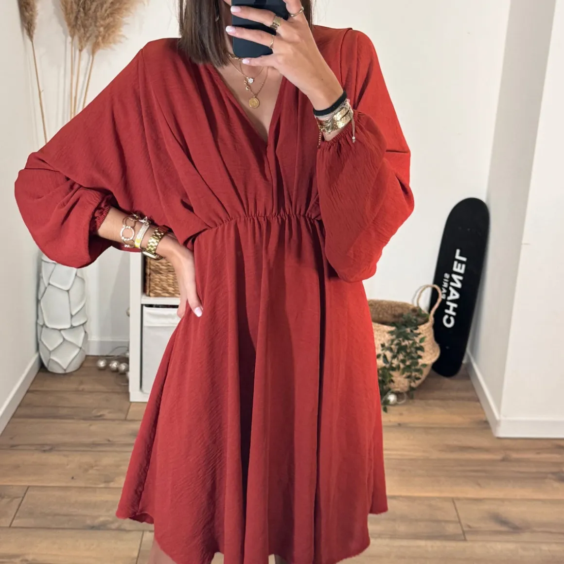 ROBE COURTE TERRACOTTA DOMITILLE