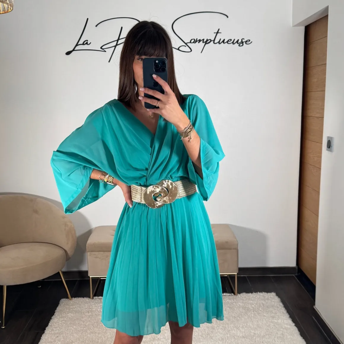ROBE COURTE TURQUOISE ASTRID